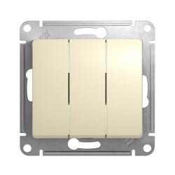 Механизм выключателя SYSTEME ELECTRIC Glossa 3 клавиши бежевый GSL000231