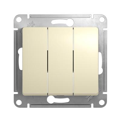 Механизм выключателя SYSTEME ELECTRIC Glossa 3 клавиши бежевый GSL000231