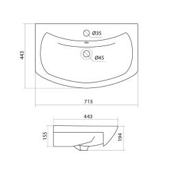 Тумба с раковиной RUVANN Slavna 70 