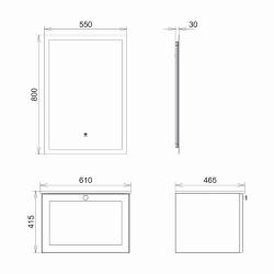 Зеркало COMFORTY Эдельвейс подогрев 55*80 см