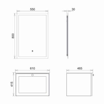 Зеркало COMFORTY Эдельвейс подогрев 55*80 см