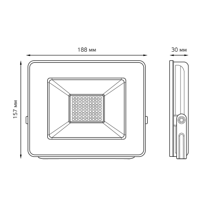 Прожектор LED GAUSS 50W черный 613100350P Прожектор LED GAUSS 50W черный 613100350P