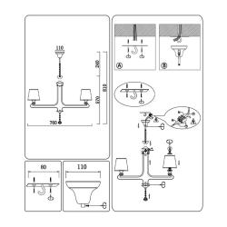 Люстра AMBRELLA Traditional TR4618/8 CF/FGD Кофе, золото