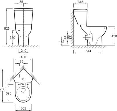 Унитаз-компакт JACOB DELAFON Odeon Up угловой