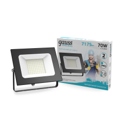 Прожектор LED GAUSS 70W черный 613100270