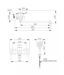 Смеситель для ванны AGGER GP53-507NI