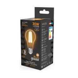 Лампа LED GAUSS Filament А70 30W/Е27/2700K груша 102902130	