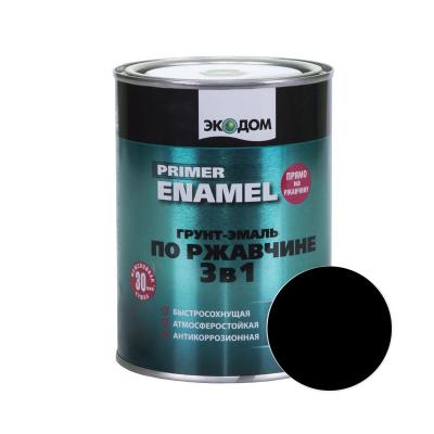 Грунт-эмаль ЭКОДОМ Черный 0,9 кг