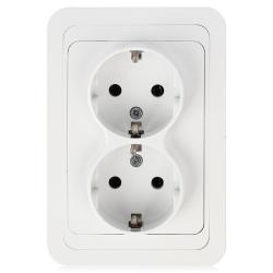 Розетка сетевая MAKEL Mimoza с заземлением двойная белый 12082