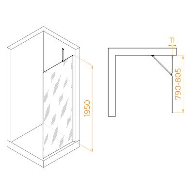 Душевое ограждение RGW WA-102 80 см