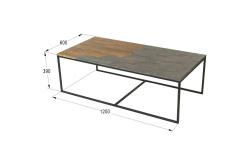 Стол журнальный ДИВАН ТРЕЙД Китч Дуб американский/Серый бетон 1200*600*390 мм