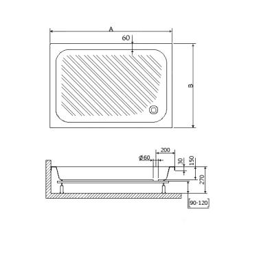 Поддон акриловый RGW B/CL-S 70*90 см