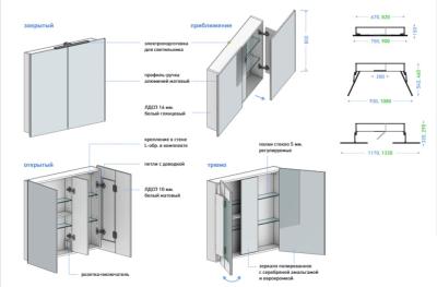 Зеркальный шкаф ALAVANN Cosmetic 90*80 см