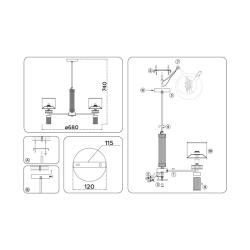 Люстра AMBRELLA High light LH71301/5 CGD/WH Золото