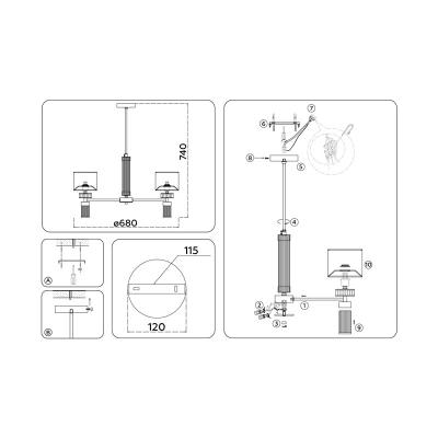 Люстра AMBRELLA High light LH71301/5 CGD/WH Золото