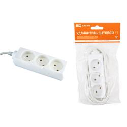 Удлинитель TDM Люкс 3 гнезда серый 5 м