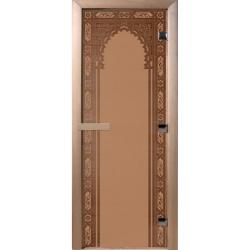 Дверь для бани DOORWOOD Восточная арка Бронза матовая правое 2000*800 мм