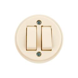 Выключатель TDM Ретро 2 клавиши слоновая кость SQ1806-0510