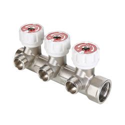 Коллектор латунный VALTEC с регулировочными вентилями 4 выхода 3/4*1/2" НР VTc.570.N.0504