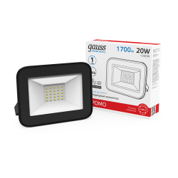 Прожектор LED GAUSS 20W черный 613100320P