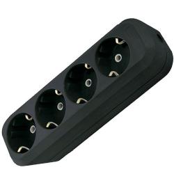 Колодка TDM 4 гнезда с заземлением черный