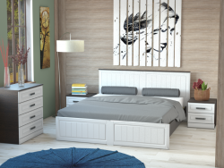 Кровать РОСТОК Венеция-1 Венге/Белое дерево 1455*2062*922 мм