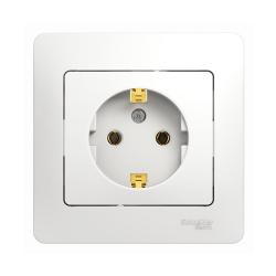Розетка сетевая SYSTEME ELECTRIC Glossa с заземлением белый GSL000142