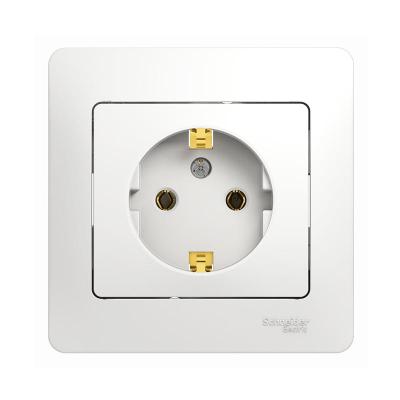 Розетка сетевая SYSTEME ELECTRIC Glossa с заземлением белый GSL000142