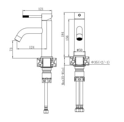 Смеситель для умывальника VODA Vessel VSL26MB  Смеситель для умывальника VODA Vessel VSL26MB
