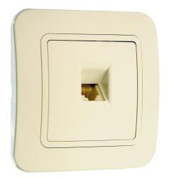 Розетка телефонная MAKEL Lilium кремовый 70214