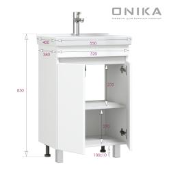 Тумба с раковиной ONIKA Милтон Квадро 55 