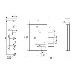 Замок врезной ПРОСАМ 9-6 Черный глянец 077305