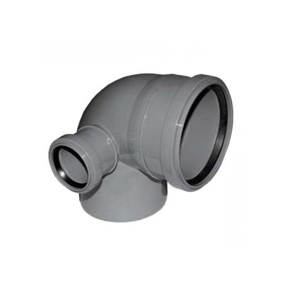 Уголок канализационный 110 мм 87° с левым выходом 50 мм Уголок канализационный 110 мм 87° с левым выходом 50 мм