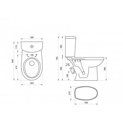 Унитаз-компакт SANTEK Бореаль 1WH302146 