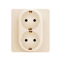 Розетка сетевая LEGRAND Inspiria с заземлением двойная слоновая кость 673751