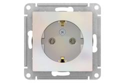 Механизм розетки сетевой SYSTEME ELECTRIC Atlas design с заземлением жемчуг ATN000443