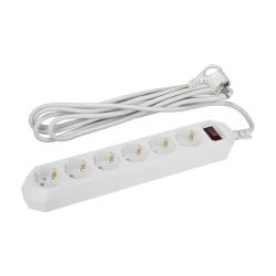 Фильтр сетевой ЭРА USF-6es-3m-W 6 гнезд белый 3 м