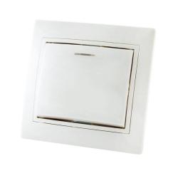 Переключатель TDM Таймыр 1 клавиша с подсветкой белый SQ1814-0008