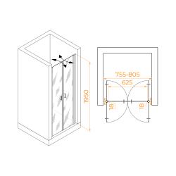 Душевая дверь RGW PA-104 80 см 