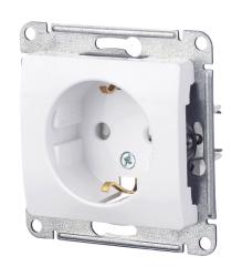 Механизм розетки сетевой SYSTEME ELECTRIC Glossa с заземлением белый GSL000143