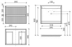 Тумба с раковиной SANCOS Snob T 60 doha soft