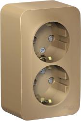 Розетка SYSTEME ELECTRIC Blanca двойная с заземлением титан BLNRA010214