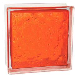 Стеклоблок основной GLASS BLOCK Савона окрашенный внутри оранжевый
