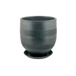Горшок керамический САДЫ АУРИКИ Страйп Графит 5,5 л