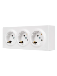 Розетка сетевая LEZARD Leto тройная с заземлением белый 752-0200-127BUP