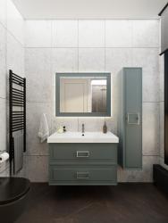 Тумба с раковиной LA FENICE Cubo Twin 80 серо-зеленый 