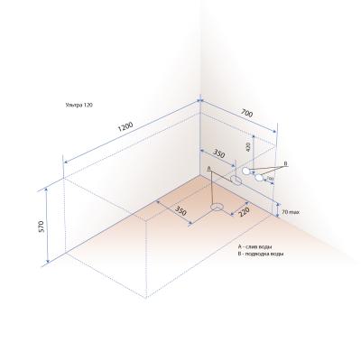 Ванна акриловая TRITON Ультра 120*70 см