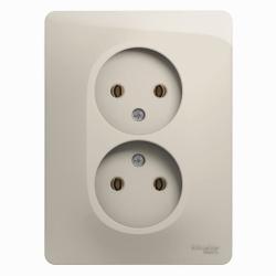 Розетка сетевая SYSTEME ELECTRIC Glossa двойная жемчуг GSL000620