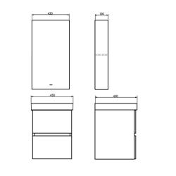 Тумба с раковиной COMFORTY Дартфорд 45 