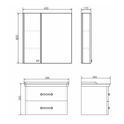 Зеркальный шкаф COMFORTY Неаполь 65*80 см